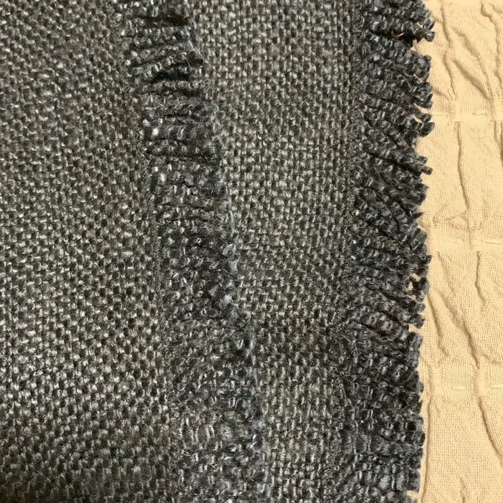 Anthropologie Luxe Linen Blend Woven Black 50x84 One Curtain Minimalist Boho
